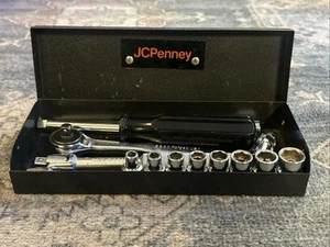 JC Penney Socket Wrench Set With 1/4” Drive Screwdriver Made In USA *beautiful! - Picture 1 of 5