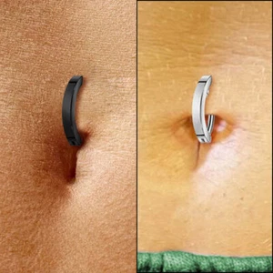 2 PIEZAS Barra Curvada Titanio 14G Clicker Inverso Ombligo Anillo Ombligo Joyería - Imagen 1 de 12