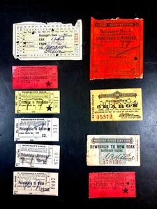 Vintage Railroad Ticket & Passenger Check Lot ~ Train Erie Crosby Hudson Boston - Picture 1 of 10