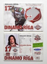 2009-10 KHL Dinamo Riga Jersey Card #AN Aleksandrs Nizivijs