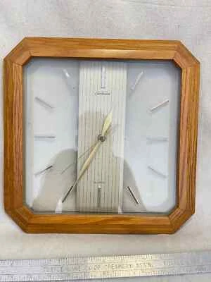 Reloj de Pared Cuadrado 12" SUNBEAM Madera Borde Cuarzo Grande Retro Funcionando Foto 1 de 3