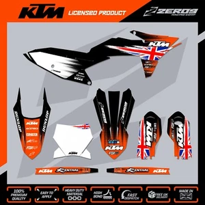 KTM 85 MOTOCROSS GRAPHICS MX GRAPHICS KIT DECALS STICKERS SX 85 FLAG GB BLACK - Picture 1 of 9