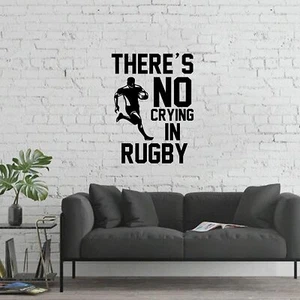 Kein Weinen Rugby Sport Zitat Vinyl Wandbild Aufkleber Heim Zimmer Fitnessstudio Wandtattoo - Bild 1 von 5