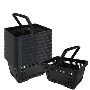 10 Cestini della spesa in plastica con manici, portata 20 litri, Larghezza 40 cm - Foto 1 di 2