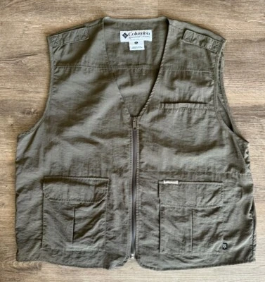 Columbia GRT Chaleco Para Hombres XL Beige Sin Mangas Utilidad Pesca Bolsillos Exterior Foto 1 de 4