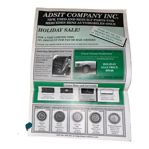 Vintage VTG Mercedes Benz ADSIT Company Products New Used Parts CATALOG Flyer - Picture 1 of 2