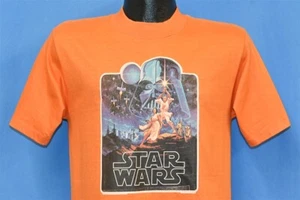 vintage 70s STAR WARS A NEW HOPE EPISODE IV ORANGE IRON ON LUKE t-shirt SMALL S - Picture 1 of 6