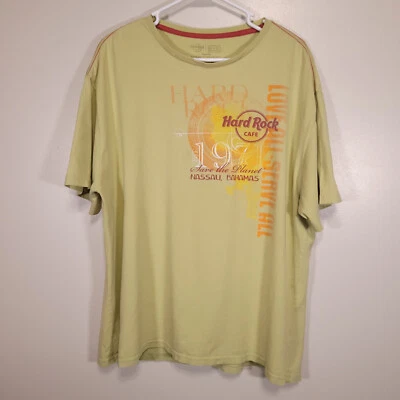Camiseta vintage Hard Rock Café para hombre XL Nassau, Bahamas Chartreuse verde Foto 1 de 4