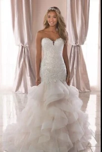 White Strapless Lace wedding dress size 12 AU - Picture 1 of 7