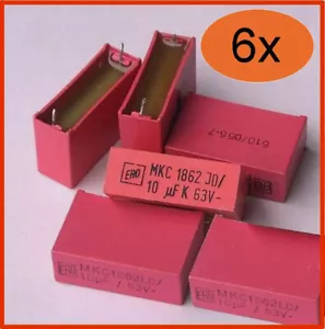 6x  ERO MKC Kondensator 10 uF / 63 V Frequenzweiche - Bild 1 von 2