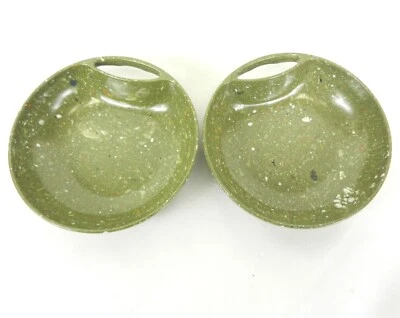 2 cuencos de cereal de melamina verde oliva mediano con mango abierto 6" S07 Foto 1 de 4