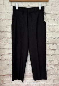 CHAPS Dress Apparel Boys Black Dress Pants Flat Front Size 7 Reg NEW - Picture 1 of 3