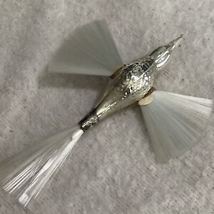 Vintage Mercury Glass Hummingbird with Spun glass Wings And Tail Germany 1930’s