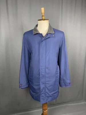 Chaqueta de abrigo larga aislada azul Hackett para hombre talla L - Imagen 1 de 4