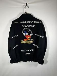 Vintage Mickey Mouse USS Mississippi Med Cruise Israel Italy Frankreich Jacke Gr. M - Bild 1 von 12