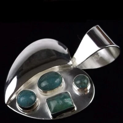 Nuevo colgante de labradorita de plata de ley rosa del desierto en caja grande Foto 1 de 4