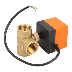 DN25 G1 Brass 3 Way Motorized Ball Electrical Valve For Air Conditioner DC24V - Picture 1 of 7