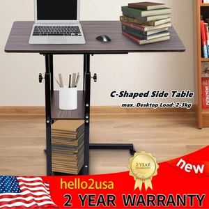 C-Shaped Side Table Adjustable, Height Adjustable C Table with Wheels - Picture 1 of 20
