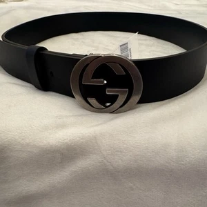 Cinturón Gucci 546389 Selleria Hombre Entrelazado G 37mm Talla 80 cm 32 in NUEVO - Imagen 1 de 8