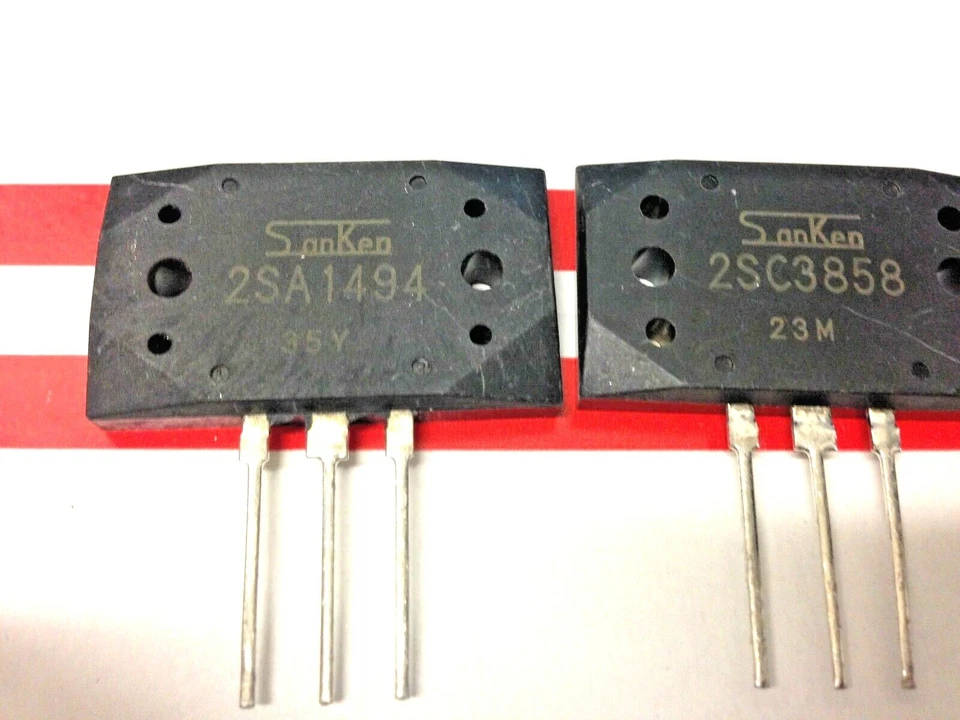 4 pares | Transistores 2SA1494 + 2SC3858 hundidos PNP + NPN 200V 17A 200W 20MHz Foto 1 de 1