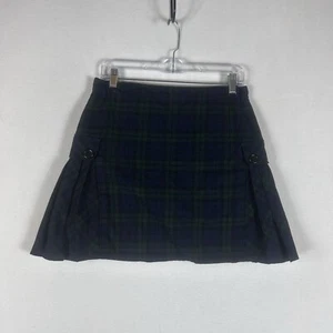 Lands End Scottish Kilt Plaid Skort Girls 14+ School Uniform Side Pleat Zip Back - Picture 1 of 12