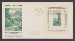 US Planty 797-33 FDC. 1937 10c souvenir sheet, Sudduth cachet for Washington Ser - Picture 1 of 2