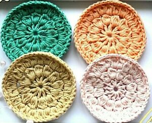 4 Face pads Face applicators Face sponges Crochet scrubbies Makeup face rounds 