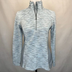Columbia Damen Gr. S sportliches Oberteil Half Zip Langarm Pullover grau hellblau - Bild 1 von 10
