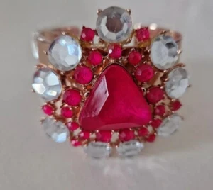 Ted Baker Pink Jewel Wide Cuff Bangle Bracelet  - Picture 1 of 3
