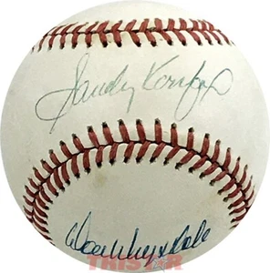 Sandy Koufax y Don Drysdale firmaron una PSA LOA autografiada en NL Baseball - Imagen 1 de 5