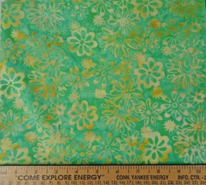 Markenloser Batikstoff mit Blumenmuster, 1 Yd, neu - Bild 1 von 3
