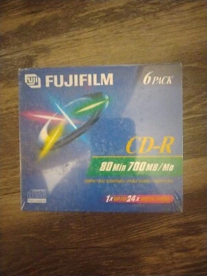 Fujifilm CD-R 80Min 700MB  up to 24X write speed 6 Pack New Sealed - Image 1 of 2
