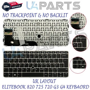 Repuesto de teclado para computadora portátil HP EliteBook 820 725 720 G3 G4 Reino Unido 813302-031 - Imagen 1 de 3