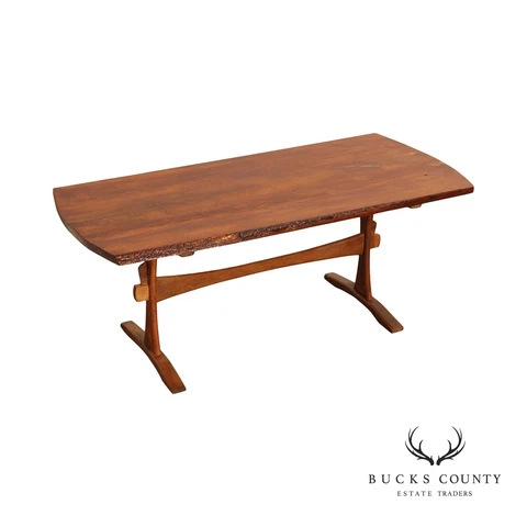 Rustic Live Edge Pine Trestle Dining Table Cover