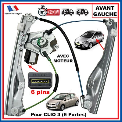 Leve Vitre Avant Gauche Chauffeur Conducteur pour RENAULT Clio III 5 Portes Dci - Photo 1/4