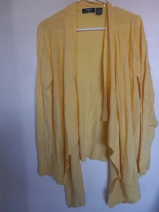 Verve Ami Yellow Short Sleeve Drape Front Sweater Size Large - Picture 1 of 3
