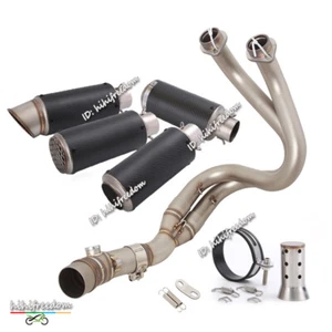 Tubo medio silenciador de carbono escape completo para Kawasaki Ninja650 Z650 2012-2023 - Imagen 1 de 14