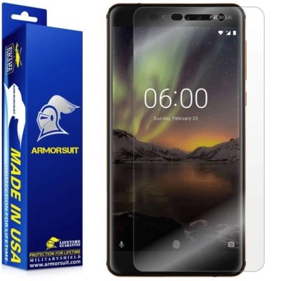 [2-Pack] ArmorSuit MilitaryShield Nokia 6.1 Full Coverage Clear Screen Protector - Image 1 of 4