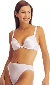Ladies White Satin Plunge Bra - Picture 1 of 1