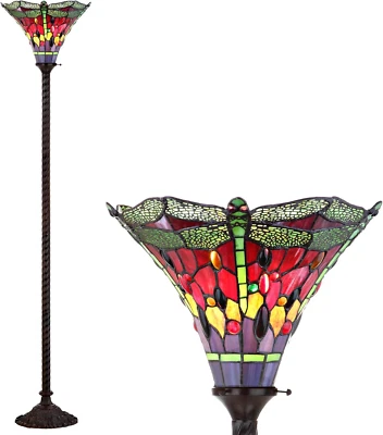 JYL8002B Lámpara de Pie Antorcha Estilo Libélula Tiffany 71", Tiffany, Tradicional, Foto 1 de 4