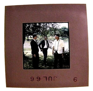 1966 Film Slide Photograph Color Three Cool Men Outside w/ Vintage Camera - Picture 1 of 3