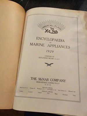 The McNab Encyclopedia of marine Appliances 1920 RARE Antique! Illustrated BX18 - Image 1 of 4