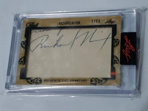 2022 Leaf Pearl *RICHARD NIXON* Cut Signature #1/20  -President Signed Auto - Picture 1 of 11