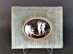 Miniatura Dipinto su piatto in porcellana del XIX secolo Dancing Puti Firmato - Foto 1 di 4