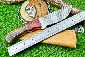 CUSTOM HANDMADE J2 STEEL BLADE Camping KNIFE, HUNTING KNIFE, W/SHEATH, SN-2007 - Imagen 1 de 10