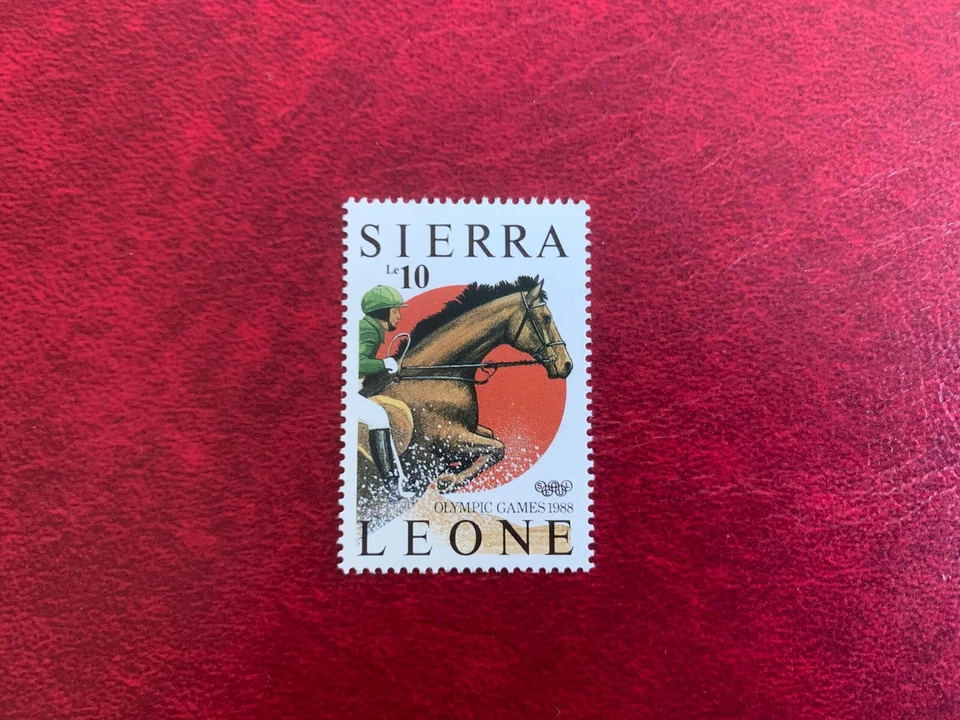 SIERRA LEONA 1987 MNH JUEGOS OLÍMPICOS SEÚL 1988 CABALLO ECUESTRE SALTO Foto 1 de 1