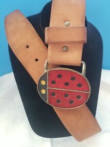 Rare Vintage suede belt buckle ladybug  m Vera Neumann Taiwan collectors piece 
