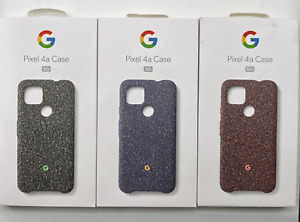 Authentic Google Fabric Case for Pixel 4a 5G Only - Blue Confetti / Grey / Chili