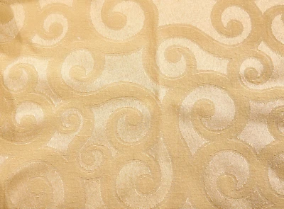 GOLD Holiday Dining Set 70" Round Tablecloth - 8 Napkins - 8 Metal Napkin Rings - Image 1 of 3