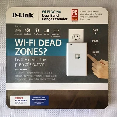D-Link Wi-Fi AC750 Dual Band Range Extender For Wi-Fi Dead Zones, New In Box - Image 1 of 2